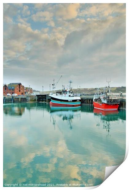 Padstow Reflections, Cornwall. Print by Neil Mottershead