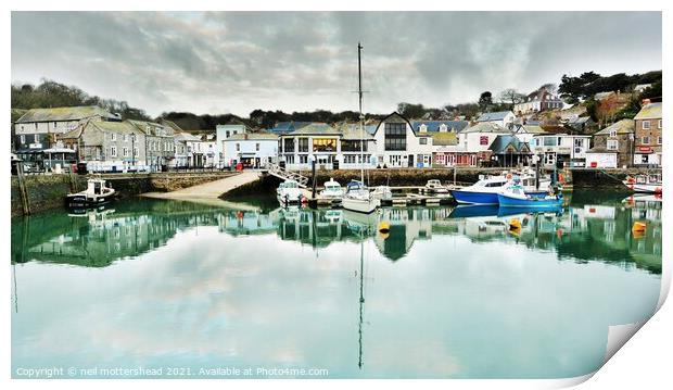 Early Morning Sun At Padstow, Cornwall. Print by Neil Mottershead