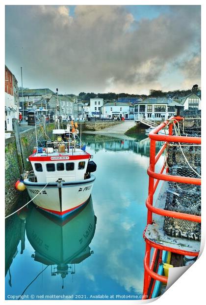 Padstow Working Boats. Print by Neil Mottershead
