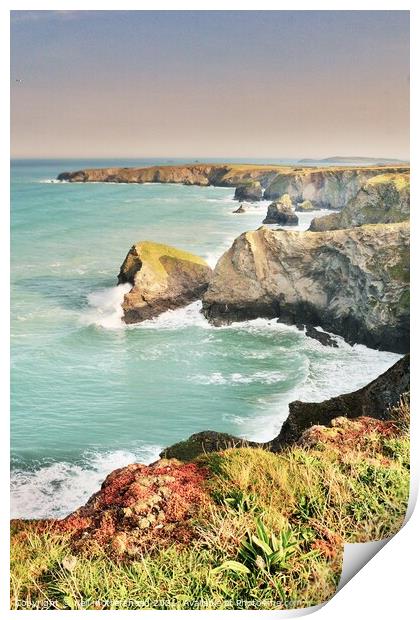 High Tide At Bedruthan Steps. Print by Neil Mottershead