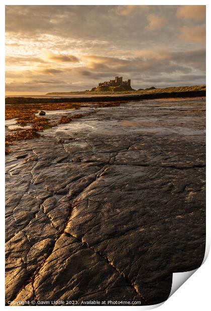 Bamburgh Castle Sunrise Print by Gavin Liddle