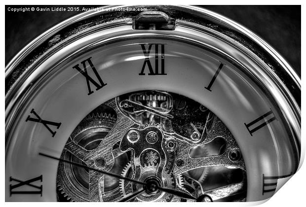  Pocket watch in black and white Print by Gavin Liddle