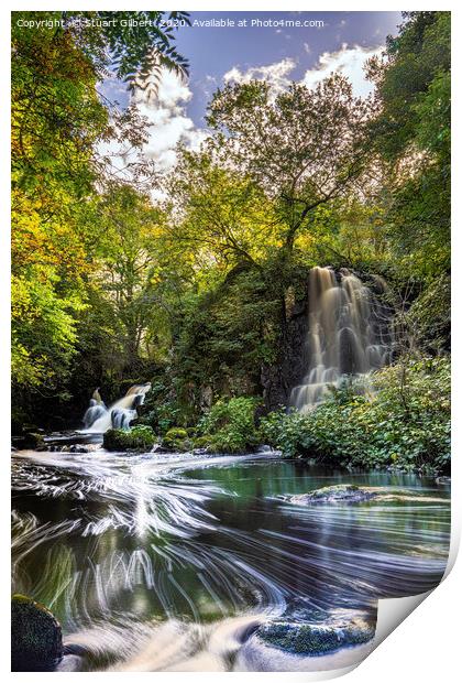 Linn Jaw Waterfall - Portrait Print by Stuart Gilbert