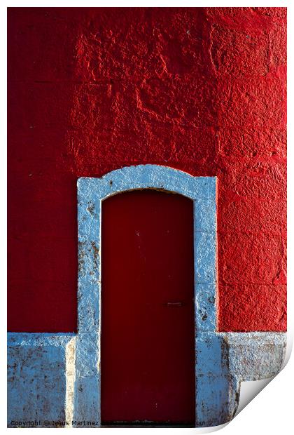 The Alluring Red Door Print by Jesus Martínez