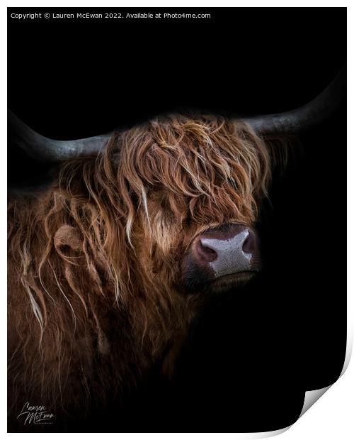 Portrait of a Highland Cow Print by Lauren McEwan
