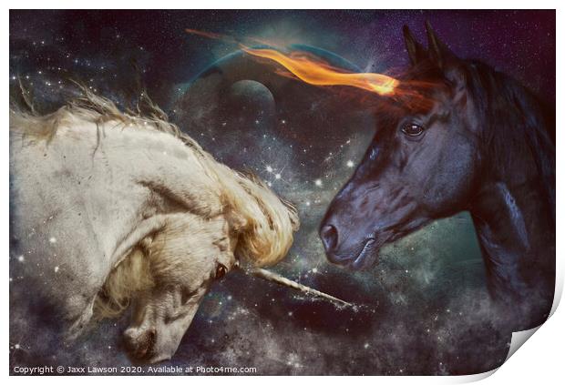 Fire & Ice Unicorns Print by Jaxx Lawson