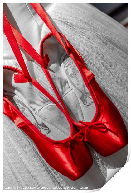 Red Ballet Shoes Print by Jaxx Lawson