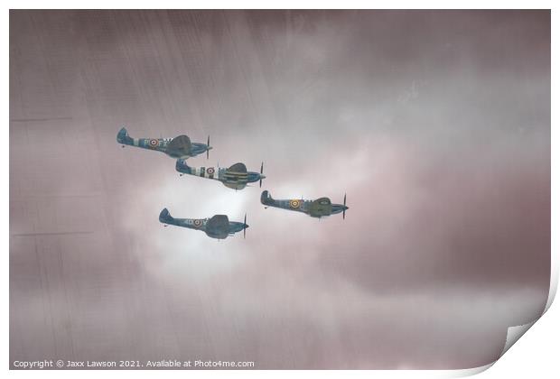 Spitfires in formation Print by Jaxx Lawson