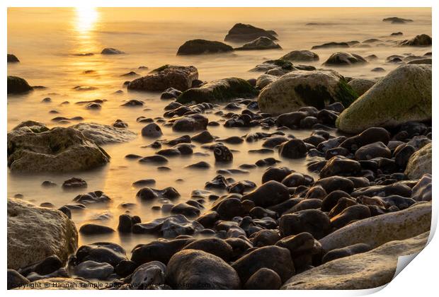 Sunset on a Rocky Beach  Print by Hannah Temple