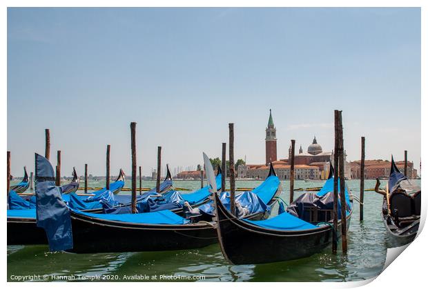 Venice Gondolas  Print by Hannah Temple