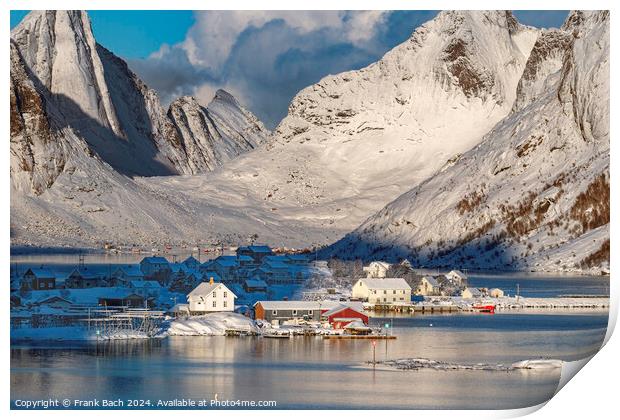 Lofoten Reine panorama over the fishing village, Norway Print by Frank Bach