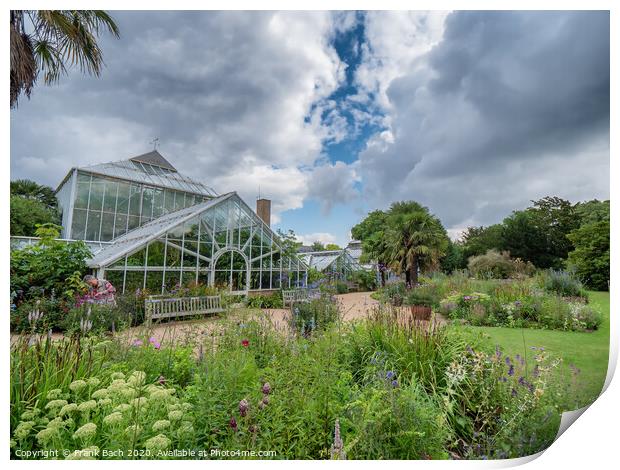 Cambridge botanic garden greenhouses, England Print by Frank Bach