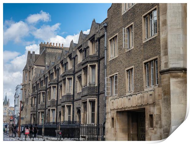 Streets with traditional homes in Cambridge, England Print by Frank Bach