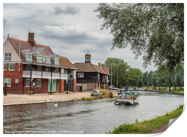 Cambridge traditional boats at River Cam, England Print by Frank Bach