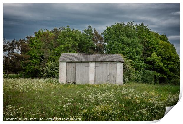 Worn out garage near Lild in Thy Denmark Print by Frank Bach