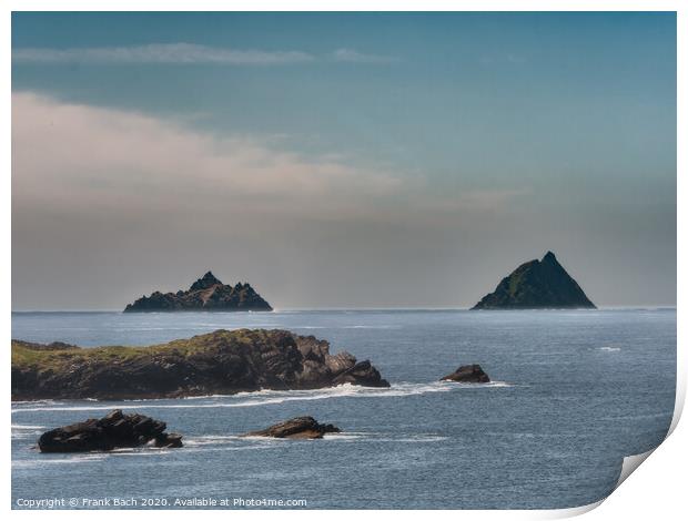 Skellig islands seen from Valentia island Print by Frank Bach