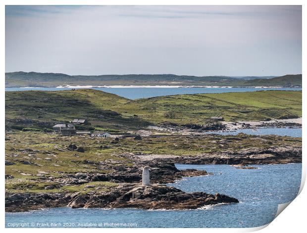 White lady Mystery day time maritime marker lighthouse  at clifden bay, Ireland Print by Frank Bach