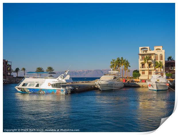 Tourist resort in Aqaba Jordan where the ferries from Egypt land Print by Frank Bach