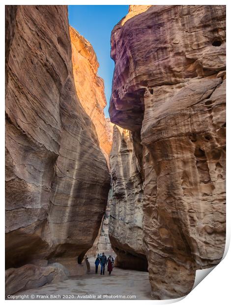 ntrance to Petra through the gorge Siqh Print by Frank Bach