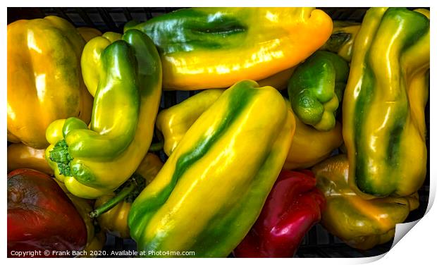 Colorful peppers, natural background Print by Frank Bach