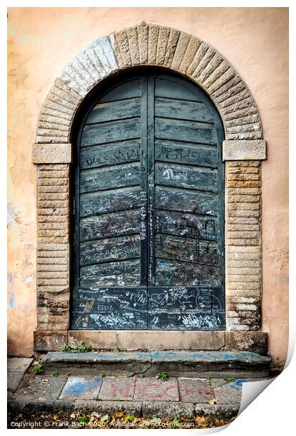 Residential doorway in  Lucca, Tuscany, Italy Print by Frank Bach