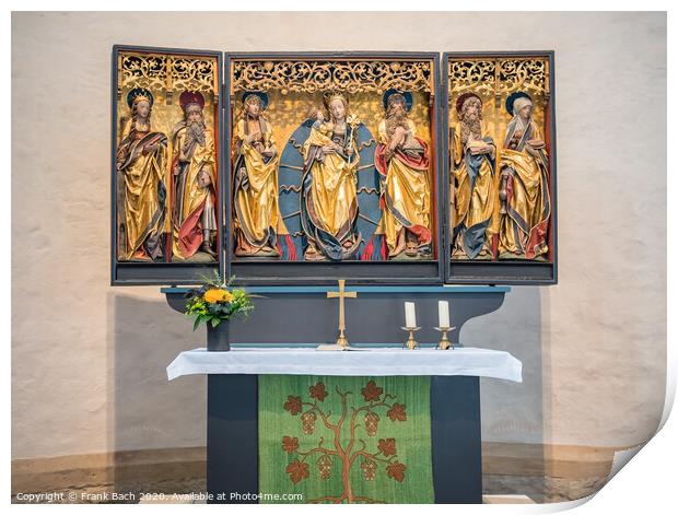 St. Michaelis church altar in Hildesheim, Germany Print by Frank Bach