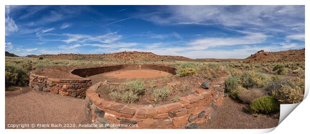 Wupatki pueblo ruins near Flagstaff Arizona Print by Frank Bach
