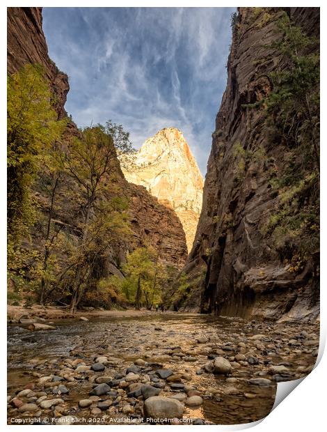 Entrance to the Narrows Zion national park, Utah Print by Frank Bach