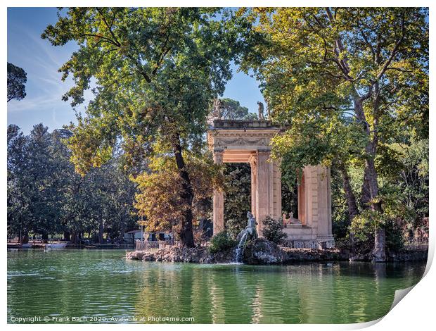 Asclepius Greek Temple in Villa Borghese, Rome Italy Print by Frank Bach