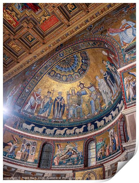 Santa Maria in Trastevere Basilica interior, Rome Italy Print by Frank Bach