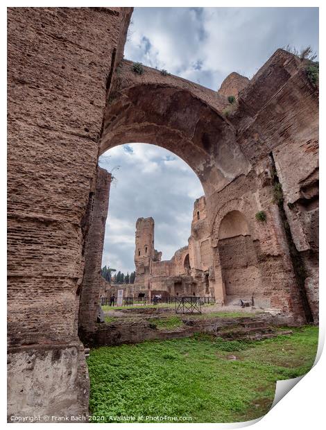 Baths of Caracalla in ancient Rome, Italy Print by Frank Bach