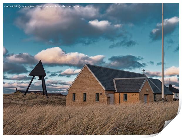 Lildstrand tiny church in Thy rural Denmark Print by Frank Bach