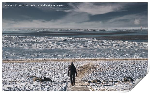 Esbjerg Beach in Esbjerg at a sunny winters day, Denmark Print by Frank Bach
