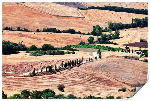 Pienza from the walls, Italy Print by Frank Bach