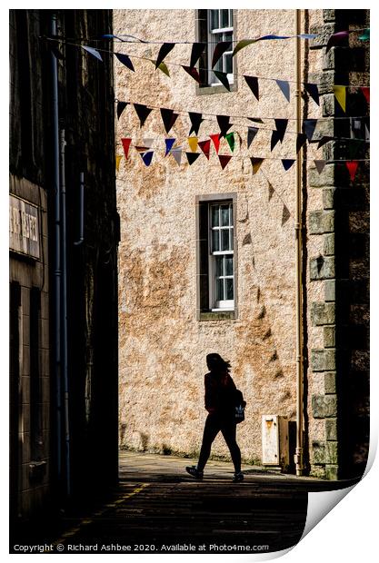 A person in Silhouette in the lane  Print by Richard Ashbee