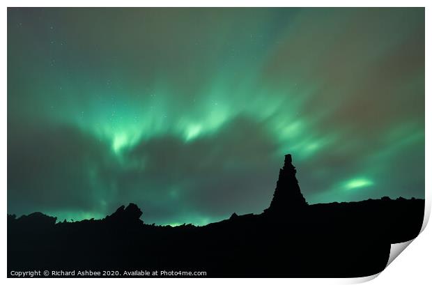 Shetland Aurora storm, Scatness Print by Richard Ashbee