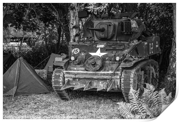M3 Stuart reenactors tank Print by Richard Ashbee