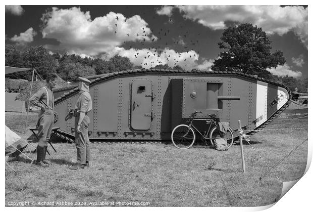 British WW1 Tank Print by Richard Ashbee