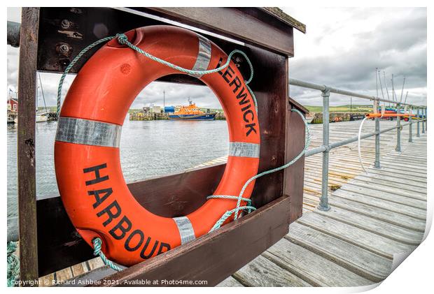 Shetland RNLI Lifeboat Lerwick Shetland Print by Richard Ashbee