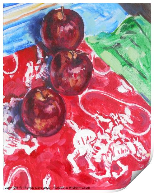 Apple Round-up, Image of Oil Painting Print by Thomas Dans