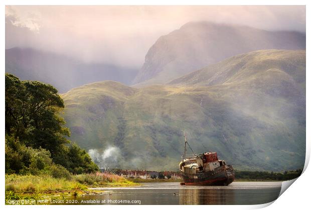 Abandoned Trawler at Corpach Print by Peter Lovatt  LRPS