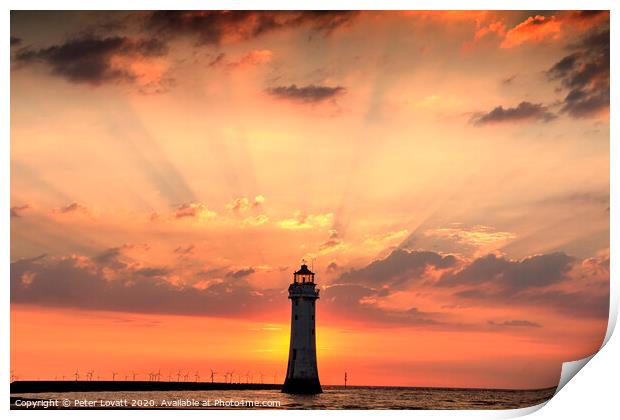 Fort Perch Rock Lighthouse Sunset Print by Peter Lovatt  LRPS