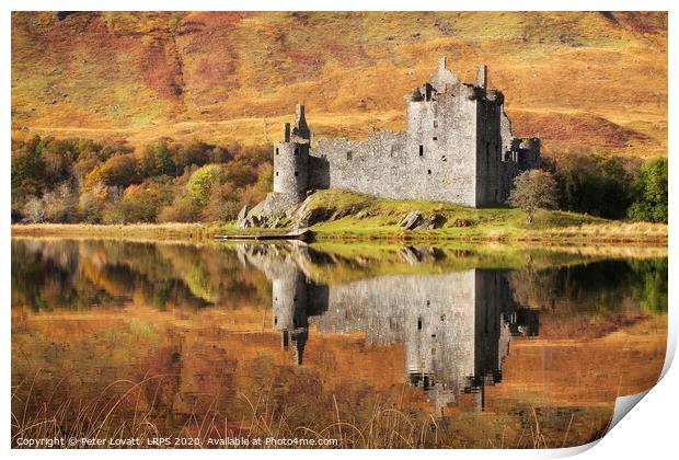 Kilchurn Castle Reflection in Loch Awe Print by Peter Lovatt  LRPS