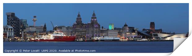 Liverpool Waterfront at Night Print by Peter Lovatt  LRPS