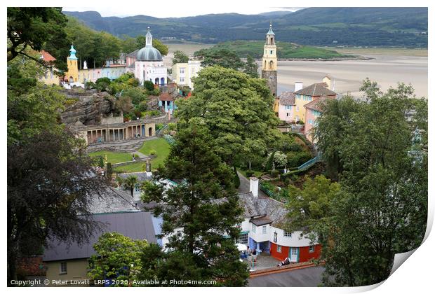 Portmeirion - View from the view point above the V Print by Peter Lovatt  LRPS