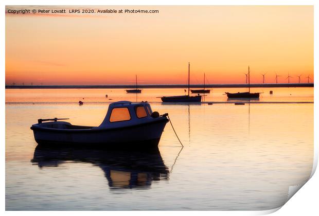 Moored boats, Meols Print by Peter Lovatt  LRPS