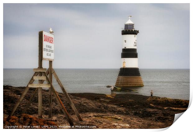 Trwyn Du Lighthouse, Penmon, Anglesey Print by Peter Lovatt  LRPS