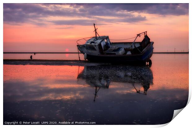 Sunset at Meols, Wirral Print by Peter Lovatt  LRPS