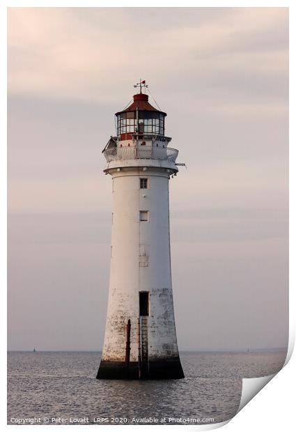 New Brighton lighthouse, Wirral Print by Peter Lovatt  LRPS