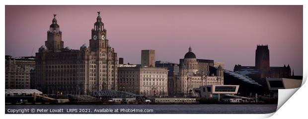 Evening image of Liverpool Waterfront Print by Peter Lovatt  LRPS
